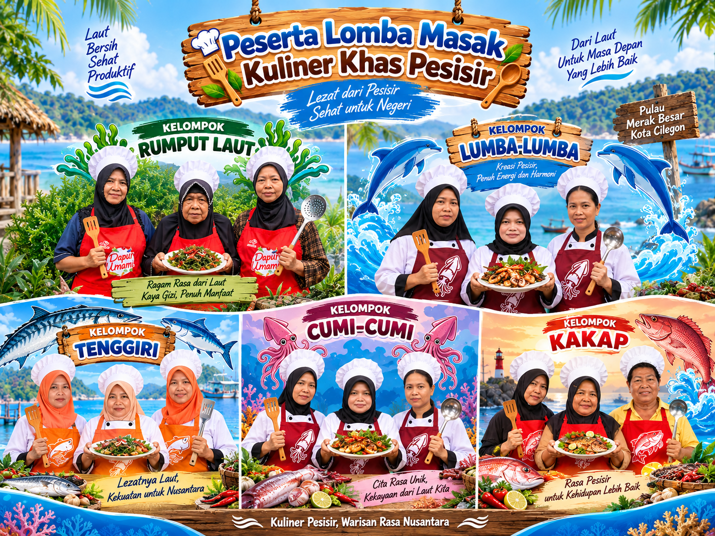 5 KELOMPOK WARGA MEDAKSA SEBRANG SIAP BERLOMBA MASAK KULINER KHAS PESISIR